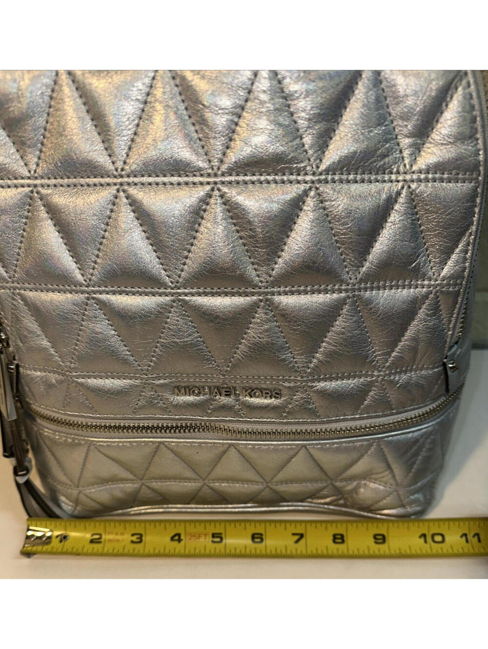 Michael Kors Rhea Medium Quilted Leather Backpack Purse MK Logo Bag - Picture 2 of 10